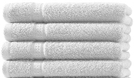 Zestri Frottier Gästehandtuch 4er-Set | Weiß 30x50 | 100% Baumwolle 500g/m² | Öko-Tex Standard 100 Handtuch Gästetuch