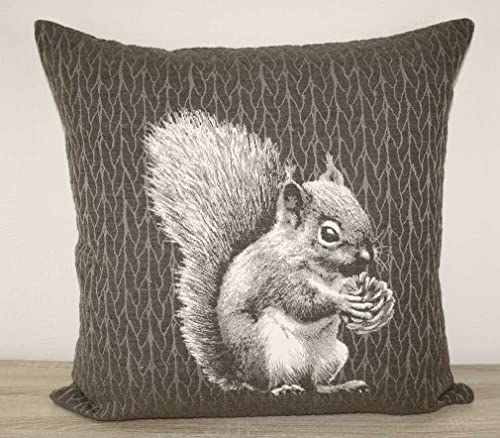 Sandner Kissenhülle Waldtiere - Eichhörnchen 50 x 50 cm Kissenbezug Sofakissen Dekokissen, 1 Stück