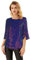 Damen Pailletten Bluse Langarm Rundhals Loose Fit Casual Elegant Tops M Lila-Schwarz CL1777A22-11