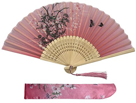 Folding Fans, Handheld Fans, Hand Fans, Bamboo Fans with Tassel for Birthday Gifts Dancing Cosplay Wedding Party Props Decoration