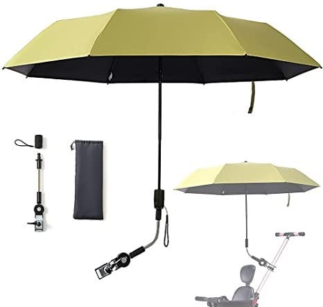 BOTIZR Sombrilla Universal for Cochecito, sombrilla for Cochecito, protección UV de 360°, sombrilla Impermeable for Cochecito, sombrilla for Cochecito con Clip Ajustable (Color : Yellow, Size : 95cm)