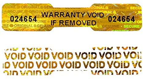 GQYHLABO 250 Etiketten in Knochenform mit Hologramm Seriennummer, selbstklebend, 50 x 10 mm (Gold)