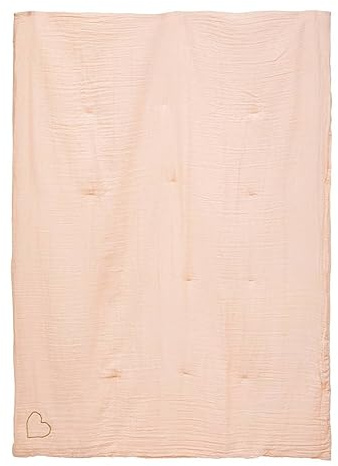 Atmosphera - Quilt Lili Baumwollgaze - weiß - 100x140 cm - Hell-Pink
