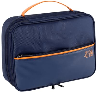 FAVORTALK Cable Organiser Bag Travel Portable Electronics Accessories Storage Bags with Removable Bulkhead for Gadgets Cables Charger Adapter Power Bank Hard Disk, Navy Blue B21606