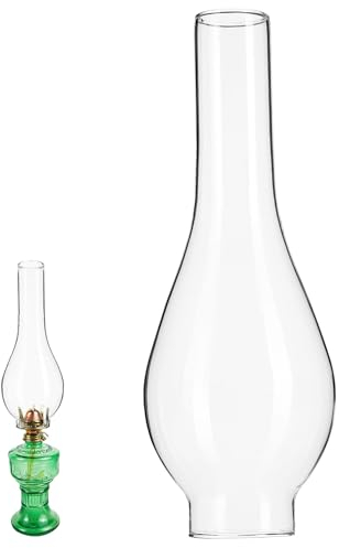 STOBAZA Abat-jour Long En Verre Pour Lampe à Pétrole - Cylindrique - Résistant à l'éclatement - Intérieur/Extérieur - Design Vintage - Facile à Utiliser