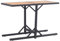 AUVYI Gartentisch Schwarz Akazie Massivholz und Poly Rattan 110x53x72cm Beistelltisch Klein Multifunktionstisch Dining Table Pokertisch Campingtisch Buffettisch Küchentisch Biertisch