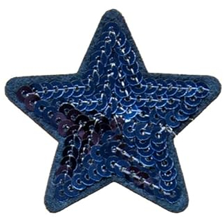 10PCS Bestickte Patches zum Aufbügeln Glitzer Pailletten Fünfzackiger Stern Bestickte Aufnäher zum Aufnähen Bügelflicken Patches Applikation für Hut,Jeans,Jacken Rucksäcke,DIY-Zubehör-Navy blau