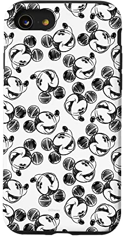 Hülle für iPhone SE (2020) / 7 / 8 Disney Mickey Mouse Schwarz-Weiß-Skizzendruck