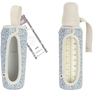 BIBS x LIBERTY Babyflaschenhülle Groß 225ml - Neopren Schutzhülle für BIBS Flaschen - Liberty Print Design, Large, Capel Ivory