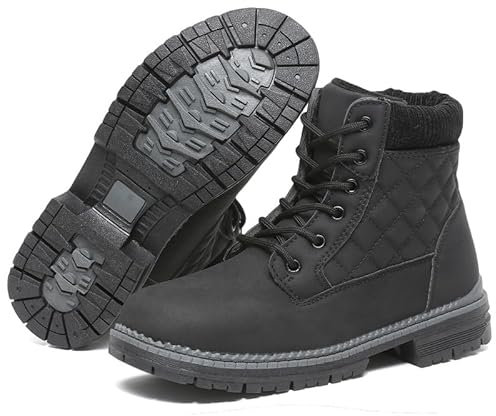 ziitop Winterschuhe Damen Schneestiefel Damen Kurzschaft Stiefel Wasserdicht Warm Gefüttert Winterstiefel Bequem rutschfeste Winterstiefel Outdoor Schuhe (Schwarz 39EU)