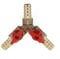 3-Wege-Schlauchverbinder, Messing-Kugelhahn für Kraftstoff, Gas, Wasser, Öl, Y-Kugelhahn, Messing-Schlauchverschraubung, Splitter (10 mm)
