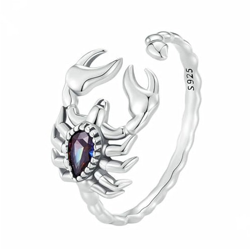 GleaMora S925 Silber Vintage Skorpion Ring Öffnung Verstellbarer Ring Einzigartiger personalisierter Fingerring Licht Luxus Ins Stil Ring