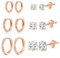 ALEXCRAFT Silber 925 Roségold Ohrringe - Damen & Kind: Creolen, Ohrstecker mit Zirkonia, Hypoallergen
