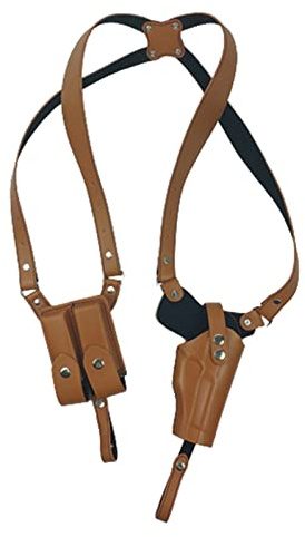 ANSNOW Schulterholster, Tragbaresenholster, Verstecktes Achselholster, Vertikales, Verdecktesenholster Aus Leder, Verstellbar Mit Doppelter Magazintasche Für 1911 92 20 26