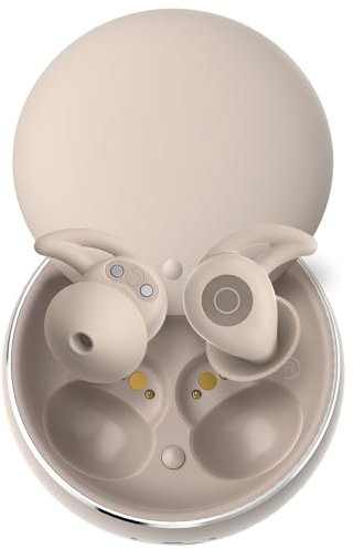 Bluripp Sleepals Micro Sleep Earbuds for Side Sleepers, Sleep Headphones with Noise Reduction, Soft and Snug Fit Overnight, Slim and Light, 28hr Play with Travel Charging Case (Off-White)