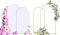 VINCIGANT 2pcs Metall Hochzeit Bogen und Kulisse Abdeckung Set, Gold Hochzeit Bogen Stand, für Geburtstagsparty, Zeremonie, Bankett, Dekoration Kulisse Abdeckung, weiß (1.8m&2m)