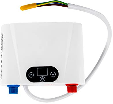 MINRS Chauffe-eau instantané 5500 W 220 V - Mini chauffe-eau électrique sans réservoir avec affichage LED de la température - Protection contre le fonctionnement à sec pour lavabos, cuisines, éviers