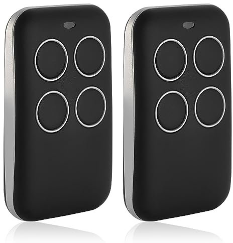 2pcs Telecommande Garage Universelle Portail Télécommande Porte de Garage 433mhz, Telecommande Portail Bip Portail Universelle émetteur Manuel 433 MHz Télécommande à 4 Canaux Clonage Télécommande