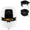 ZEEGMA Knapper Grand Friggitrice ad Aria 1800W Temperatura 60-200°C Tempo di riscaldamento 60s Grande Cestello e ciotola 7.7L Rivestimento teflon 9 programmi, Lavabile in lavastoviglie Timer
