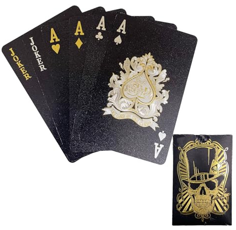 JUNMOXIAO KEAIDUO Cool Plastic Playing Cards, Deck of Waterproof Magic Poker Cards for Family Party BBQ Gatherings Gift Skeleton