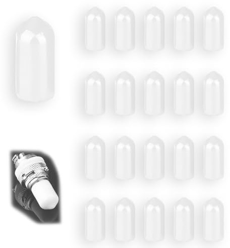 HLIWS Protections de Filetage de vis - Lot de 200 Caoutchouc PVC Capuchons Ronds, Couvercle en Caoutchouc, Cache Vis Blanche, pour Tubes Ronds (Profondeur approx : 20.3 mm, Diamètre Intérieur : 10 mm)