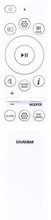 Replacement Remote Control Compatible for Samsung Soundbar Sound Bar Speaker Home Theater System HW-S60D/ZA HW-S61D/ZA HW-Q750B/ZA HW-S700D/ZA HW-Q800C/ZA HW-Q750C/ZA HW-Q930D/ZA HW-Q850D/ZA HW-Q7CBZA