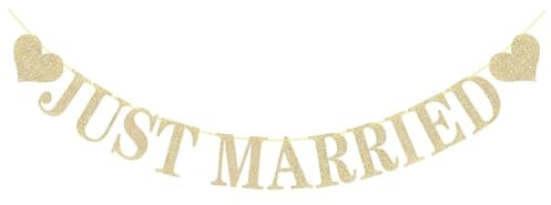 Just Married Bandiere, Decorazioni per Just Married, Striscioni a Forma di Cuore per Matrimoni Feste Giardini