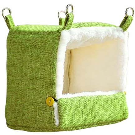 Amaca riscaldata con 5 livelli di temperatura – Letto per uccelli, per pappagallini ondulati, gabbia con casetta, per casa, esterno, balcone, interno, giardino, cortile, inseparabile, cacata