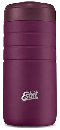 Esbit Thermobecher Majoris - Edelstahl Isolierbecher 450 ml in Berry - Klick-Verschluss - für heiße und kalte Getränke