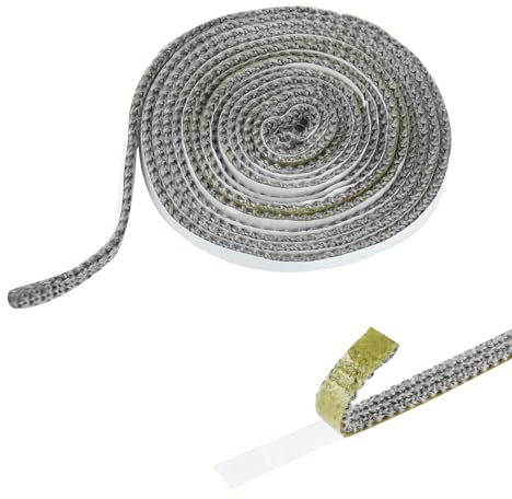 2mm x 10mm x 2,5m Joint Plaque de Cuisson Induction,Joint Insert Cheminée | Ruban étanchéité Auto-adhésif pour Cheminée, Joint Porte Poele a Bois