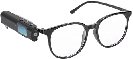 Plyisty Clip-on-Kamera für Brillen, 2,7K 30fps HD 110° Weitwinkelbrille, FPV-Sportkamera mit 0,96-Zoll-Display, WiFi-APP-Steuerung für Arbeit, Haustier, Wandern, Reisen, Radfahren (Black)