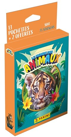 Panini Le Monde des Animaux Blister 13 Pochettes + 2 offertes