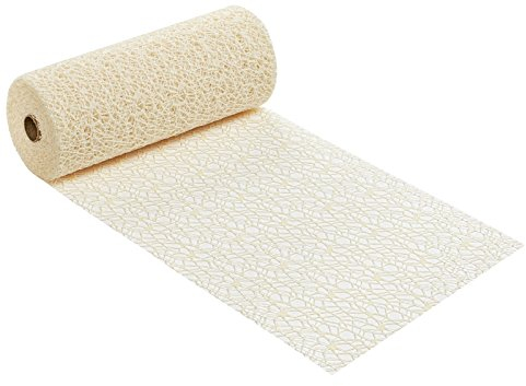 Hobbyfun Dekostoff Netz-Optik, Glimmer, 29 cm x 15 m, Creme-irisierend