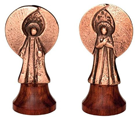 Taufgeschenke Engel auf Holzsockell Bronze (Höhe 7,5 cm), Handschmeichler, Kommunionsgeschenk