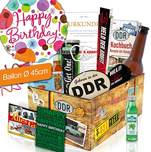 Männer Geschenk Set/DDR Geschenk Box/Ostbox/Ballon Happy Birthday