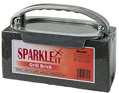 We Can Source It Ltd - Large Pumice Stone for BBQ Griddle Cleaning - 1 x Grill Brick with Aluminium Handle