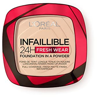 L'Oréal Paris Polvos Compactos Mate Infalible 24H, Larga Duración, Cobertura Media-Alta, Resistente al Agua, Tono: 20 Ivory, 50 g