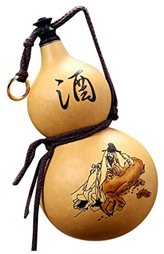 DWhui Sake Bottle Vin Pot Séke Sertie Flagon Naturel Vin Naturel Gourd Pendentif Pendentif extérieur Portable Eau Bouteille d'eau/Artisanat/Cruche à vin/Jar à vin/Décoration de l'arrangement de fleu