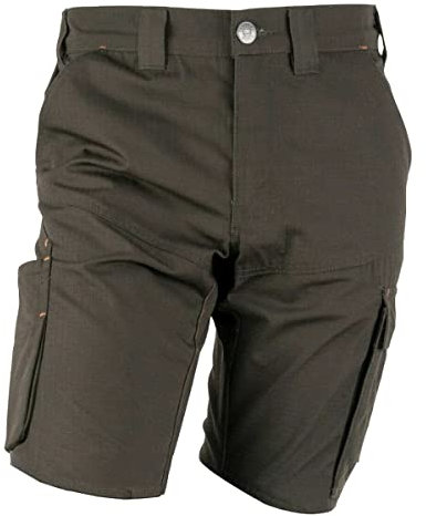 FORSBERG Buxa Kurze Arbeitshose, Shorts für die Arbeit, Kurze Hose für die Arbeit, Farbe:Oliv/schwarz, Größe:52