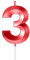 Candles Birthday Candles Birthday Cake Candles Birthday Candle Cake Topper Number Candles Birthday Candles Number Numeral Candles Red Candles Birthday Candles (Metallic Red 3)Q