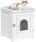 Yaheetech Hidden Cat Litter Box Enclosure, Wooden Pet Litter Cabinet Tray with Raised Edges, Holes & Side Bar for Small Kitty or Medium Cat Use, Bedroom, Bathroom & Living Room