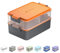 linoroso Bento Lunch Box for Adults with 3 Compartments Lunchbox with Sauce Container and Utensils, Bento Boxes for Microwave and Dishwasher Plastic BPA-Free As Sandwich Snack Salad Box - Lava Orange