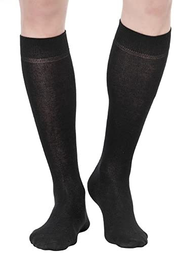 Infinity 9 o 6 paia Calze Lunghe Uomo Cotone Filo di Scozia Elasticizzato (Nero 6 Paia, 43/46)