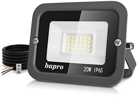 loyal 20W LED Strahler Außen, 2000LM Superhell LED Scheiwerfer Fluter Flutlicht, 6000K Kaltweiß Industriestrahler, IP66 wasserdicht Außenlampe, LED Außenstrahler für Gärten Garage Flur Außenbereich