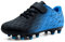 JABASIC Kids Firm Ground Fußballschuhe Jungen Mädchen Sportliche Fußballschuh (37EU,Schwarz/Blau)