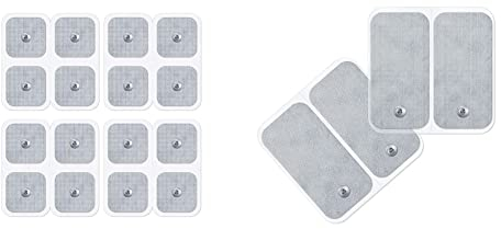 Beurer & Sanitas Elektroden-Nachkaufset, bestehend aus 16 selbstklebenden Gel-Pads 45 x 45 mm, für EMS- und TENS-Geräte von Beurer und Sanitas & selbstklebende Gel-Elektroden Pads (50x100 mm) 4er Pack
