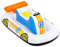 Tradineur - Coche Deportivo Hinchable Infantil para Piscina, vehículo acuático Inflable Flotante para niños, Incluye Parche de reparación, 110 x 75 cm