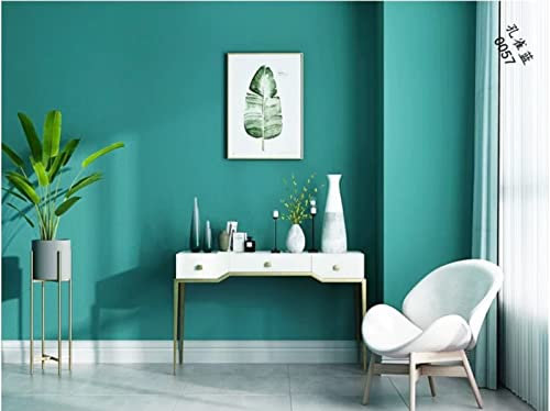 Paon Bleu Papier Peint intissé 9,5 m x 0,53 m Couleur Unie Modernes Minimaliste Papier Peint 3D Plaine Papier peint non-tissé pour Chambre Salon TV Fond