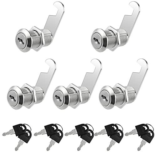 XINMEIWEN 5er-Pack Schrank-Nockenschloss-Set gleichschließend 30 mm Nockenschlösser, Zylinderschloss sichern Ihren Aktenschrank, Schublade, Briefkasten, Wohnmobiltür und Werkzeugkasten
