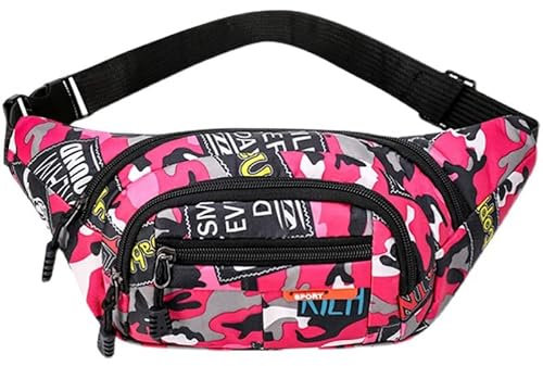 Gürteltasche,Camo Wasserdicht Bauchtasche Camouflage Hüfttasche Nylon Geldgürtel für Männer Kinder Jungen Laufen Wandern Reisen Sport